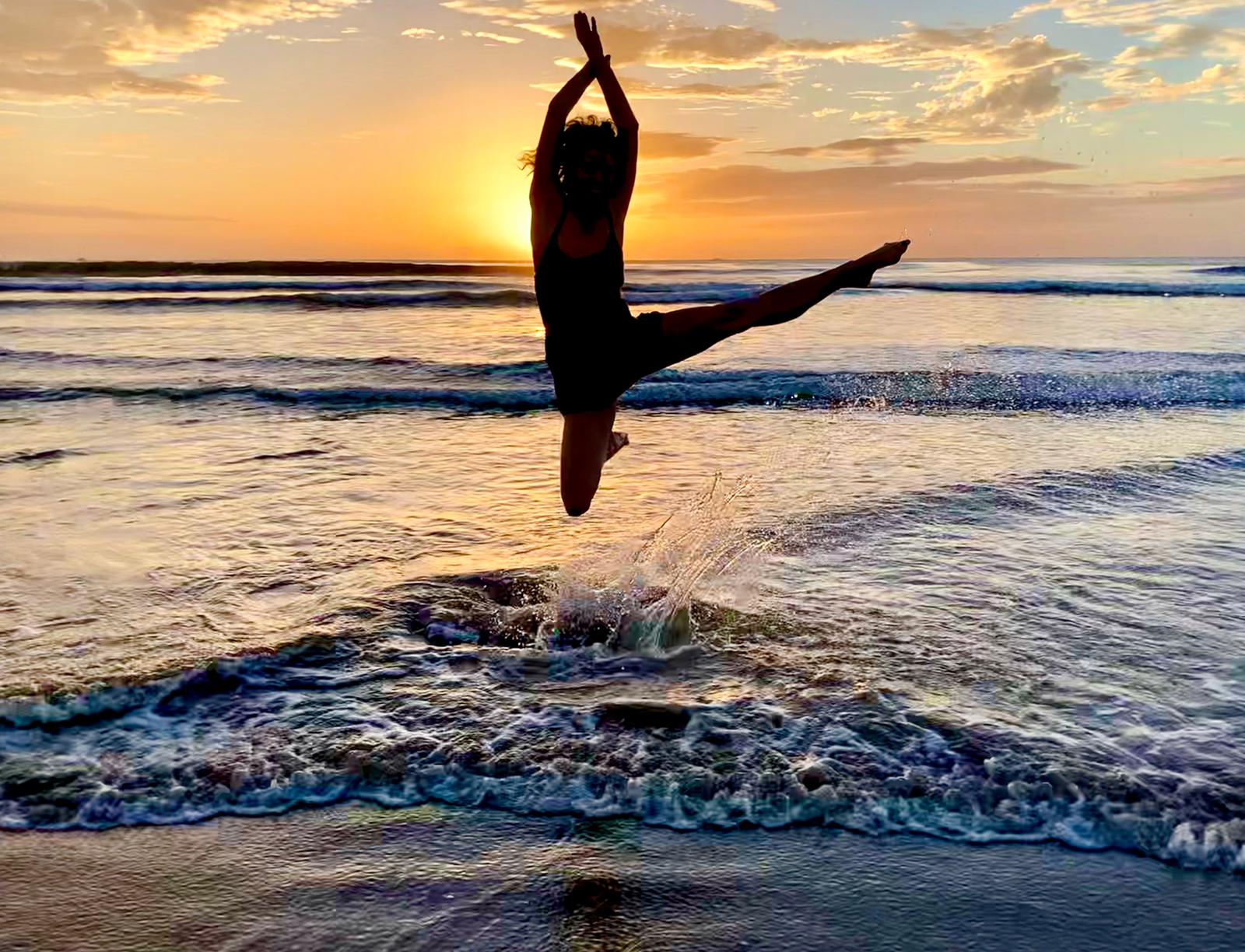Jumping at Sunset on Playa Grande